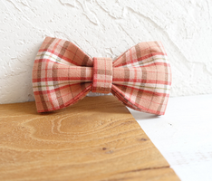 Chic Orange Checkered Dog Collar Set